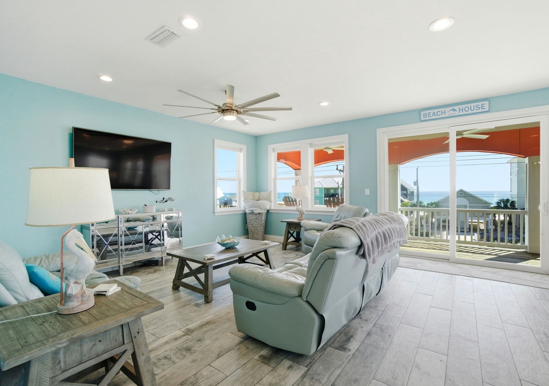 Living Room With Balcony Access