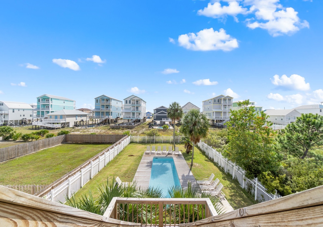 View of the pool from the deck