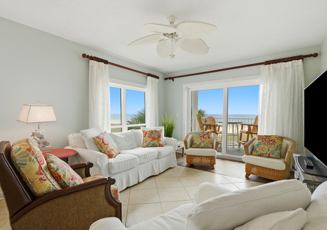 Beautiful Beach Views from the Living Room