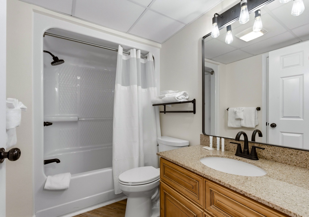 Guest bathroom with shower/tub combo