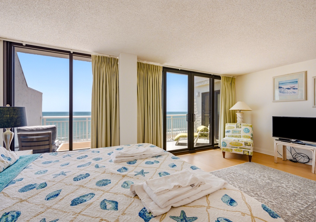Shoreham Towers #1 PH4 - Primary Bedroom with Balcony Access