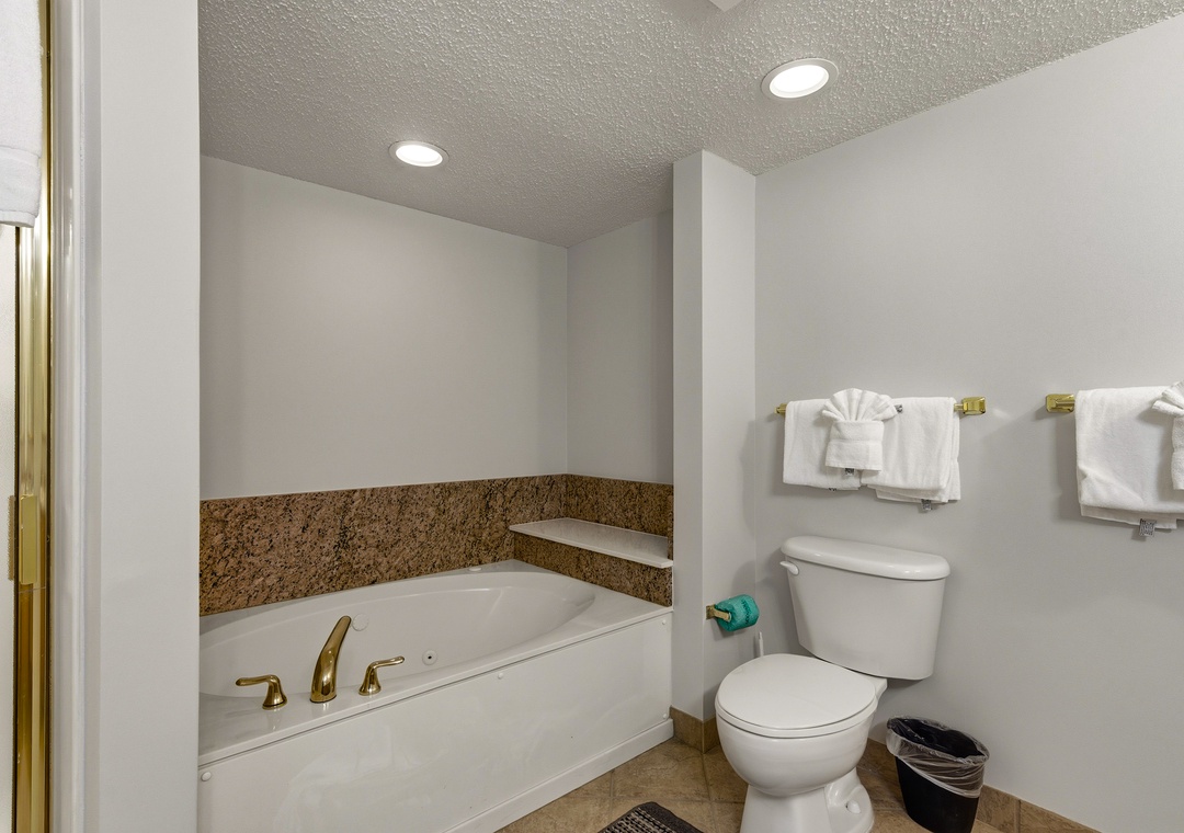 Jetted tub in the primary ensuite bathroom