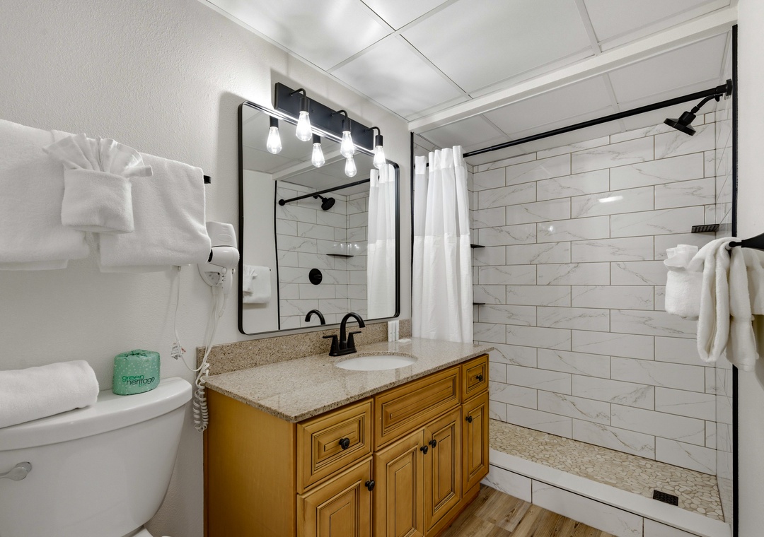 Master bathroom with walk-in shower