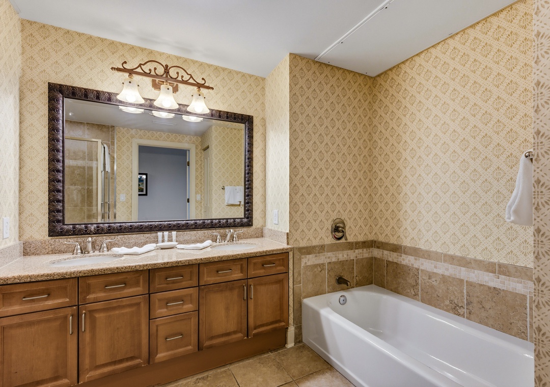 Bathroom with soaking tub