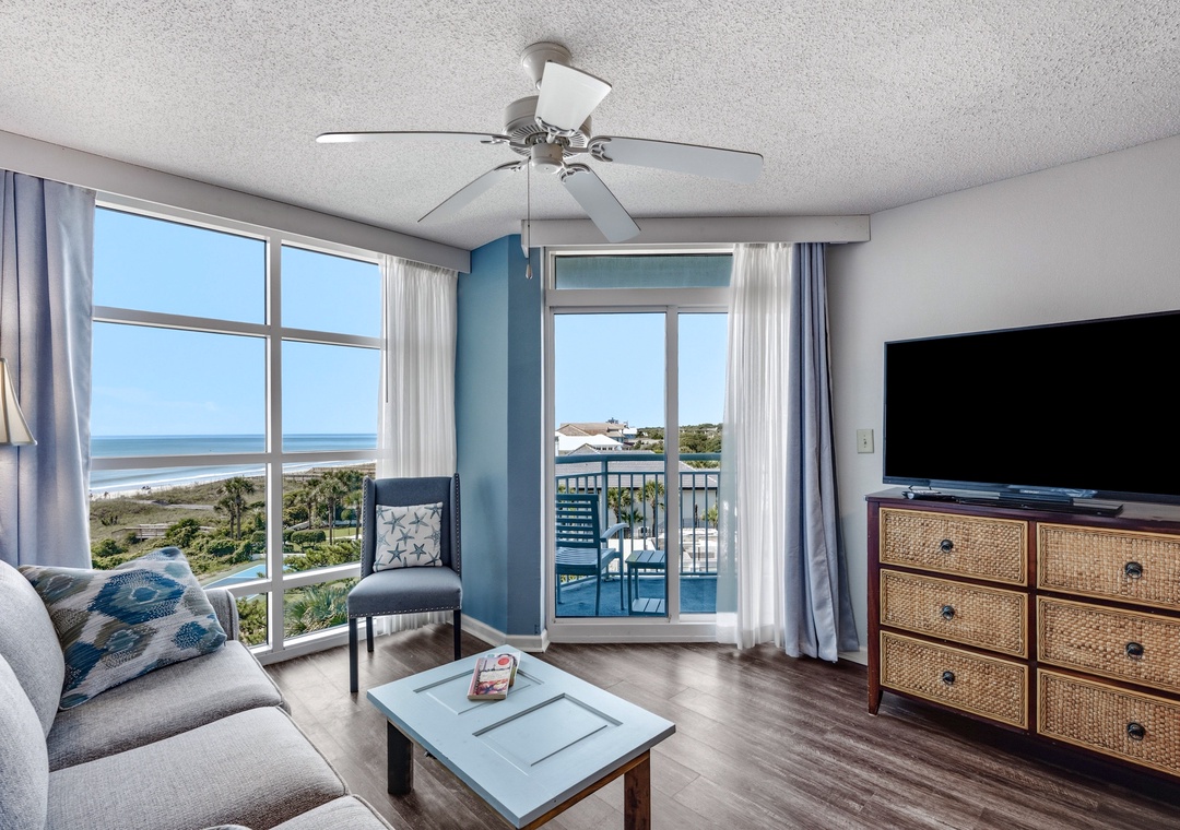 Dunes Village 452 - Living Room with Ocean Views