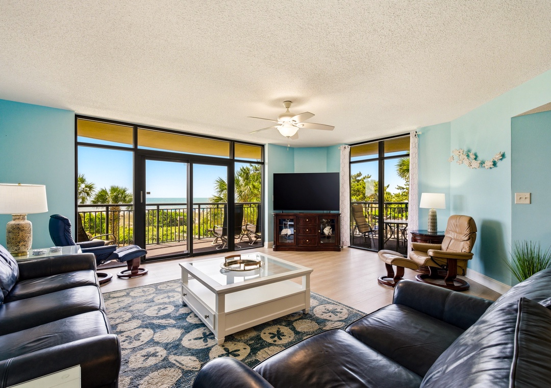 Living Room with Balcony View