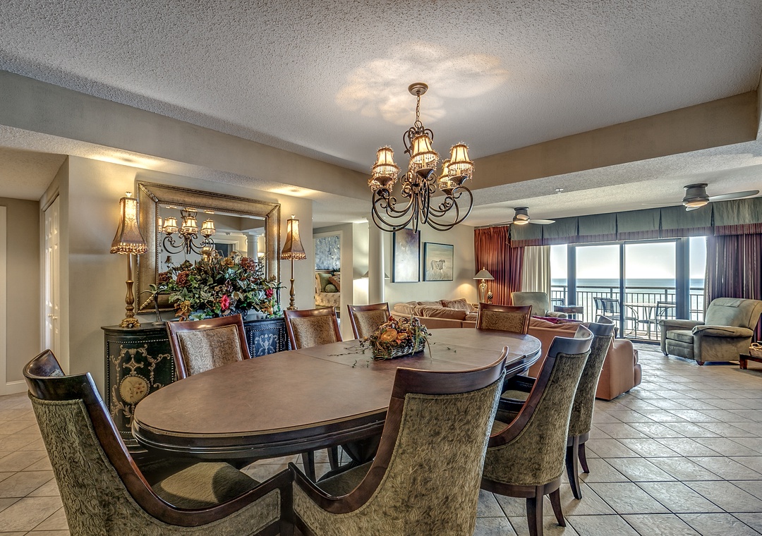 Seating for eight at the dining table