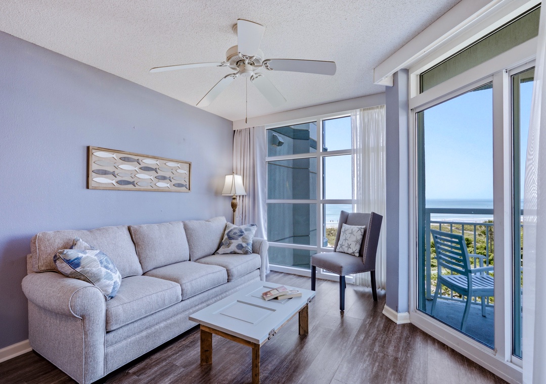 Dunes Village 452 - Living Room with Ocean Views