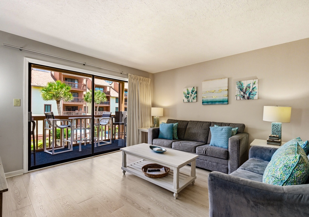 Living Room with Balcony Access