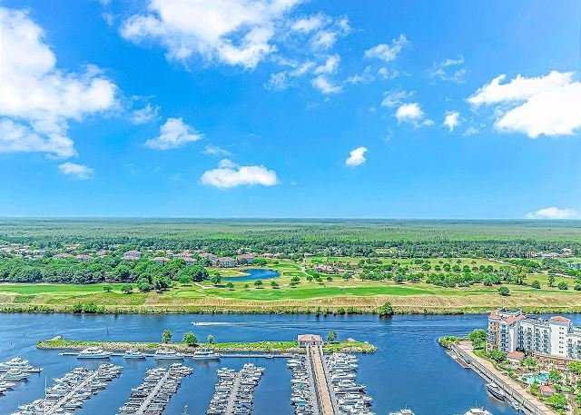 Aerial view of Marina and Grande Dunes Resort Golf Club