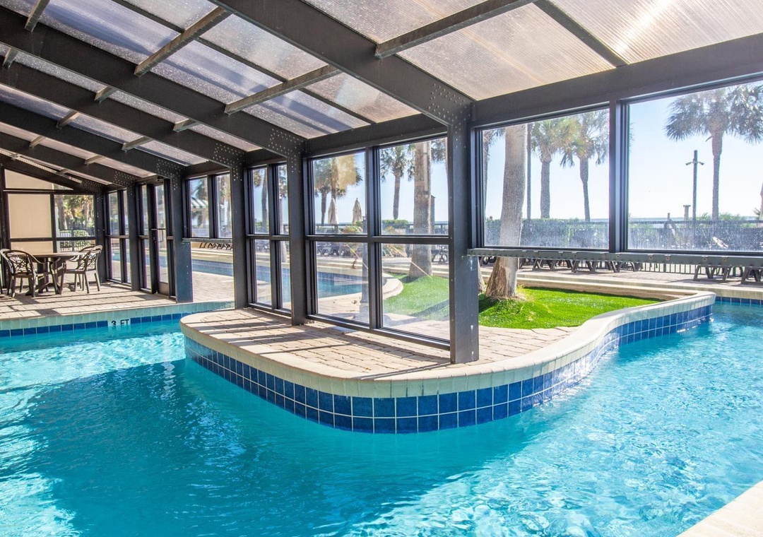 Indoor-outdoor pool area