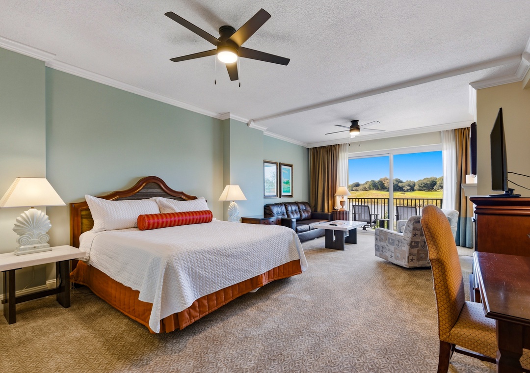 Your private retreat with a comfy bed and calm coastal feel.