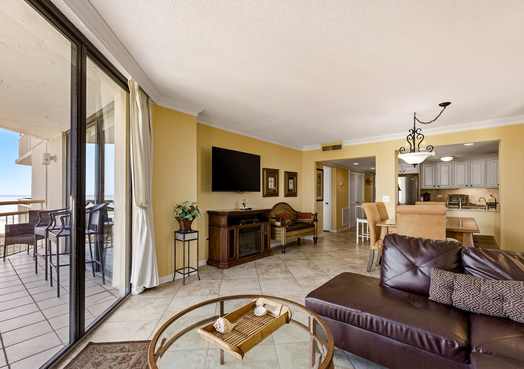 Enjoy a movie on the flat screen