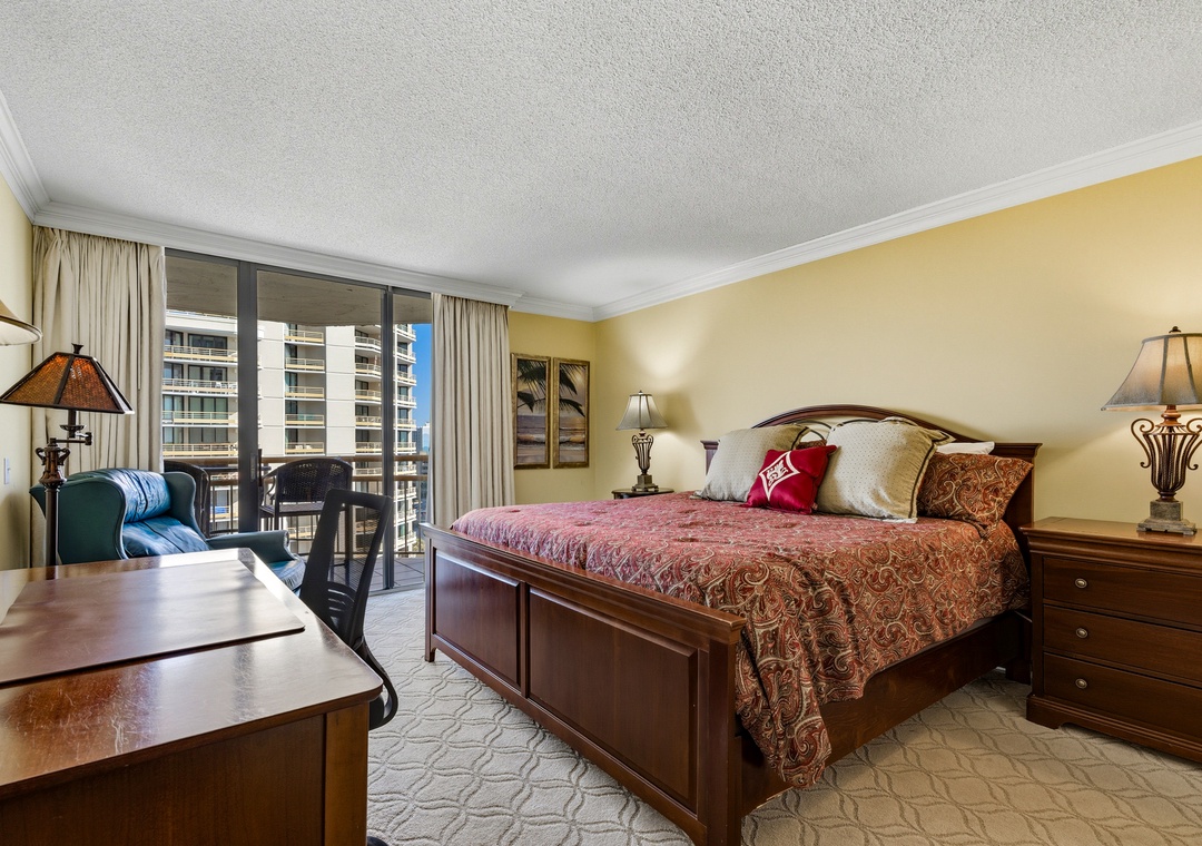 Primary bedroom with king bed