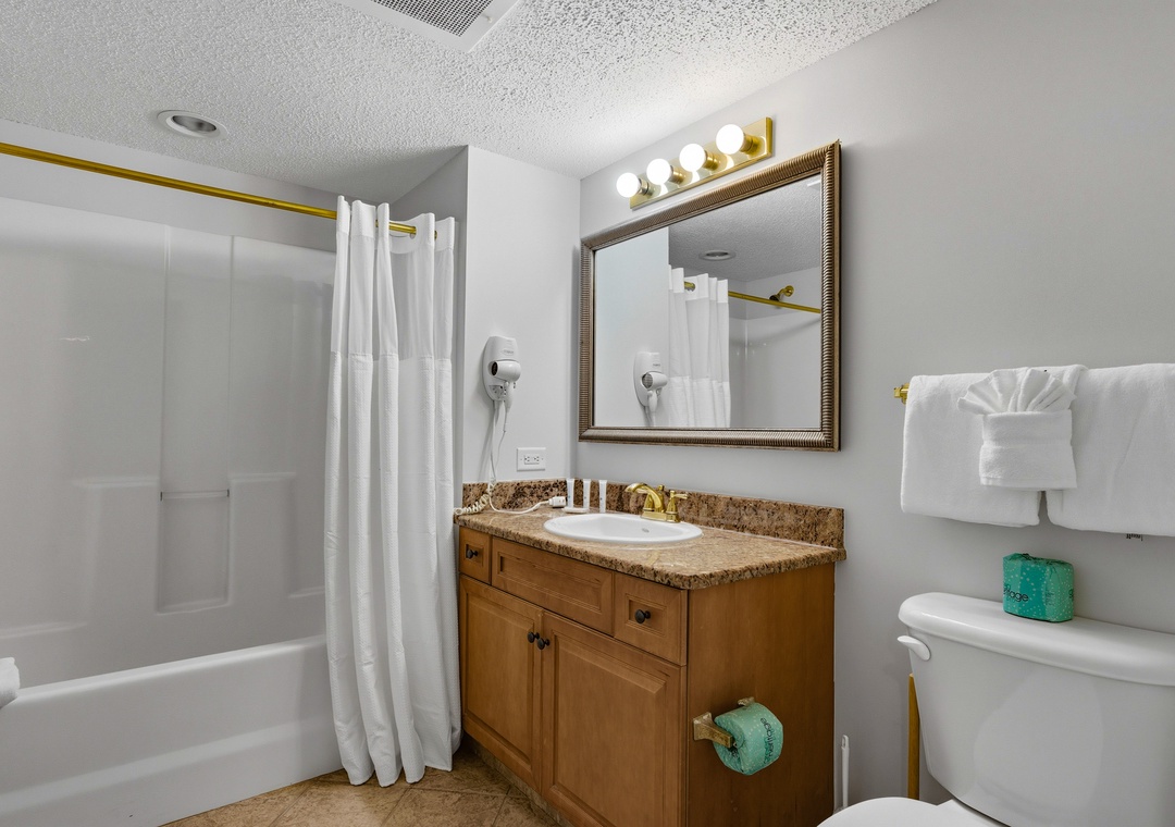 Guest bathroom with shower/tub combo