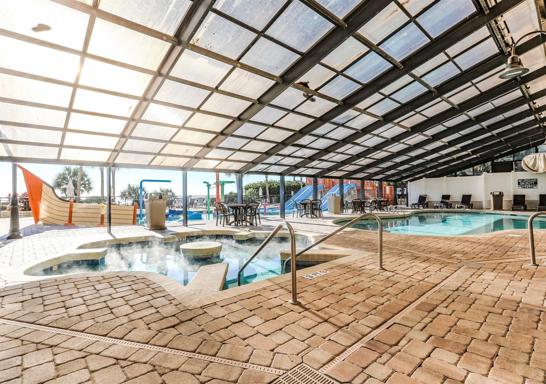 Indoor pool and hot tub