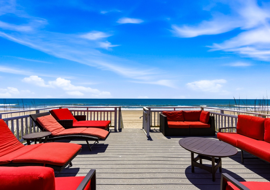 Plush Seating on the Private Patio with Ocean Views