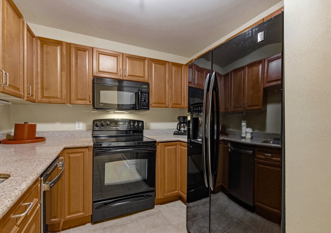 Modern appliances to make meals easy and cleanup quick.