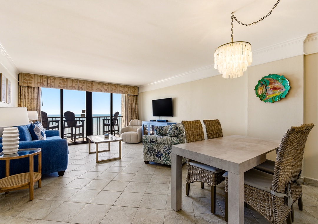 Dining Table & Living Room Area