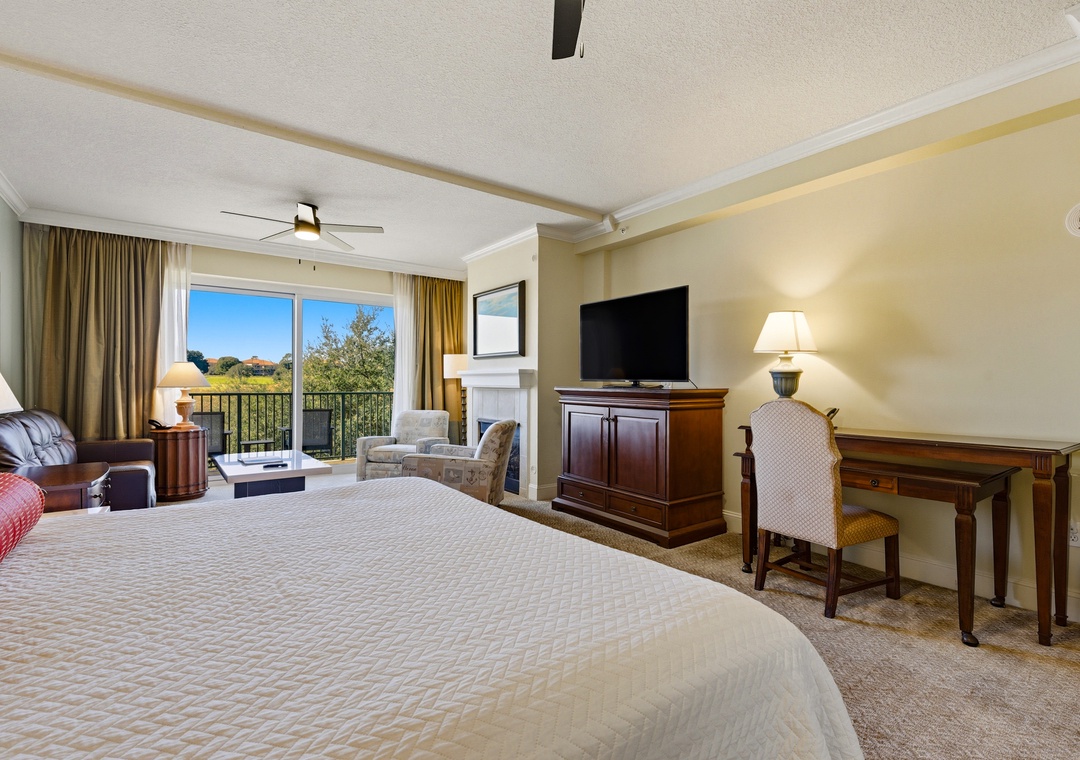 Your private retreat with a comfy bed and calm coastal feel.