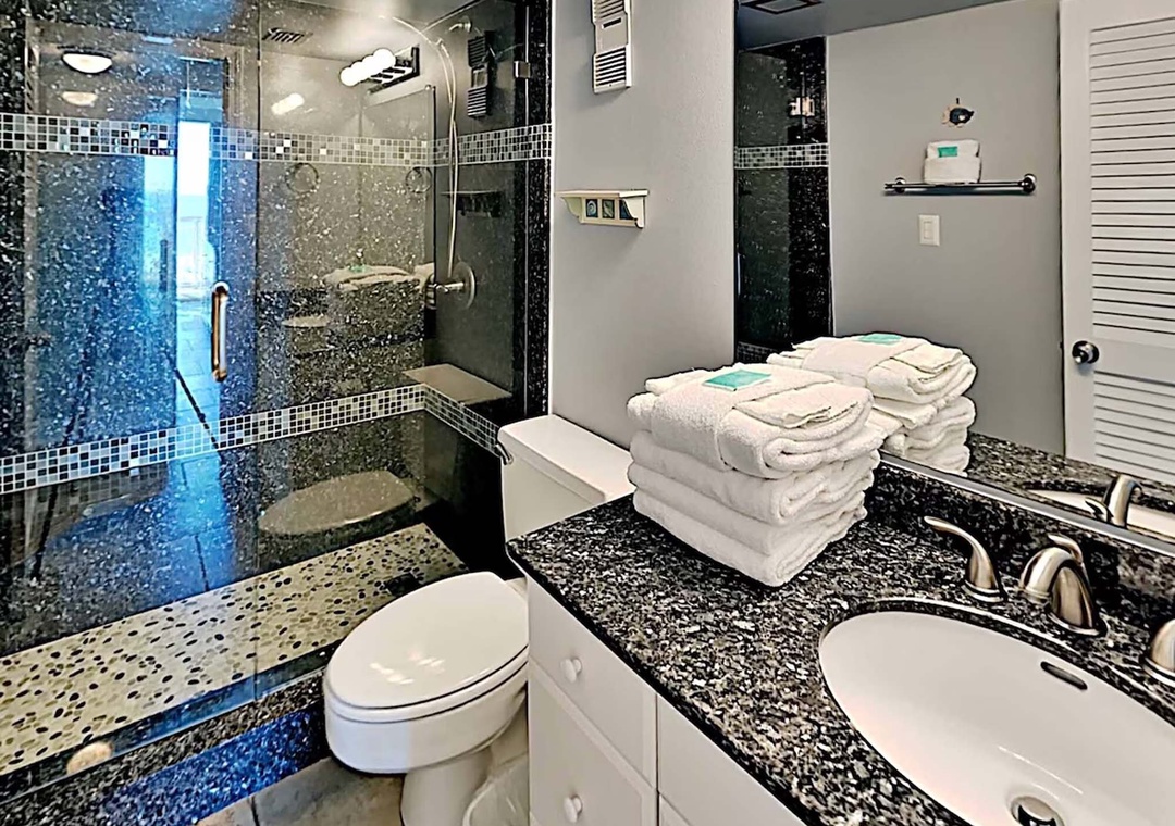Primary bathroom with walk-in shower