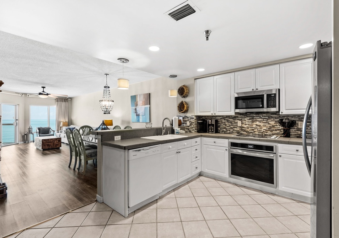 Open kitchen area