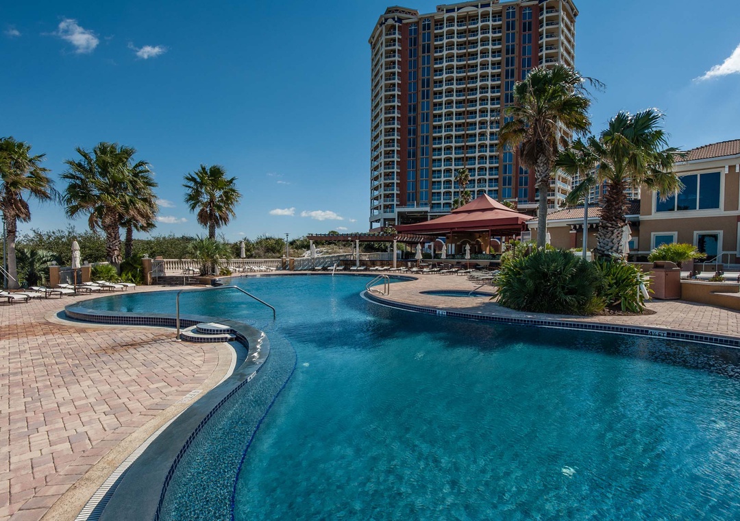 Take a dip in the outdoor pool