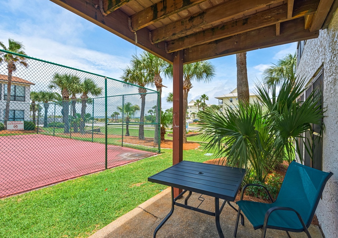 Ground floor patio at Beachview 107
