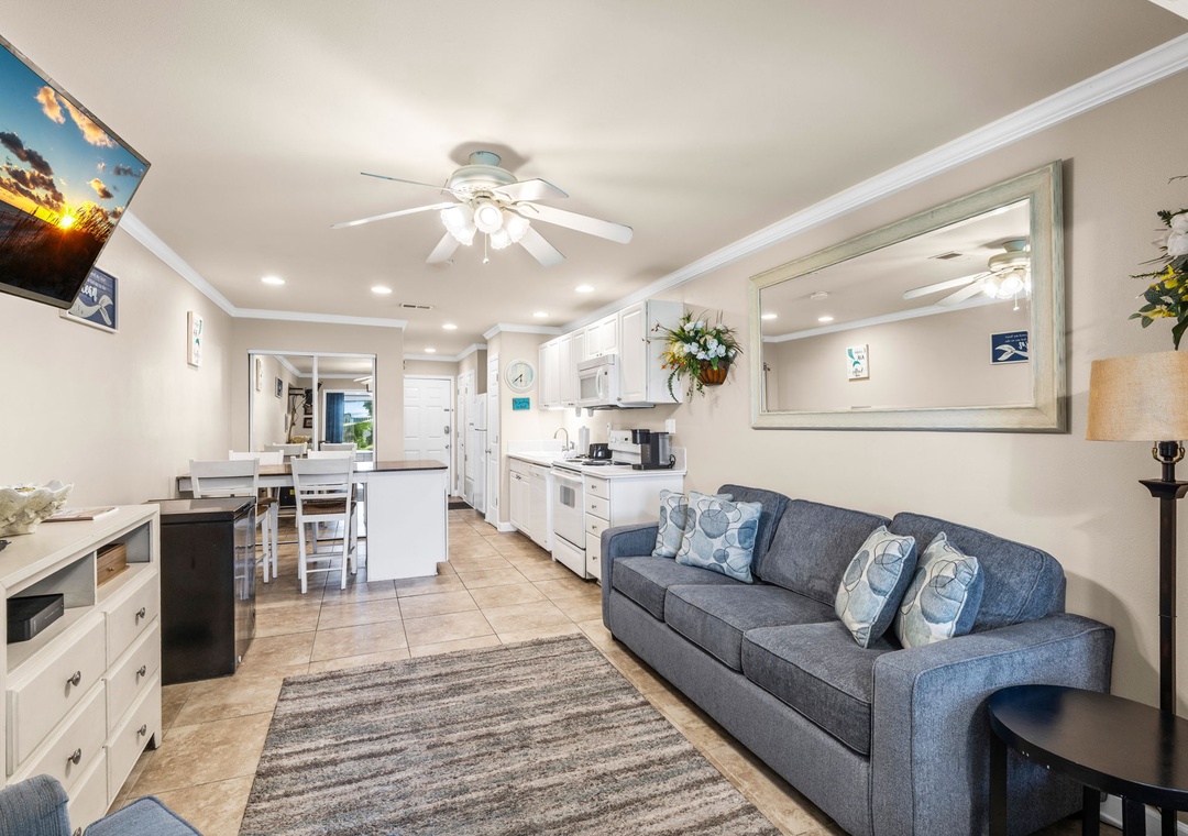 Living room with sleeper sofa