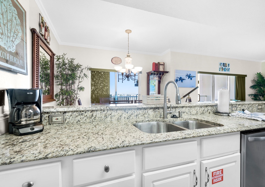Kitchen with views