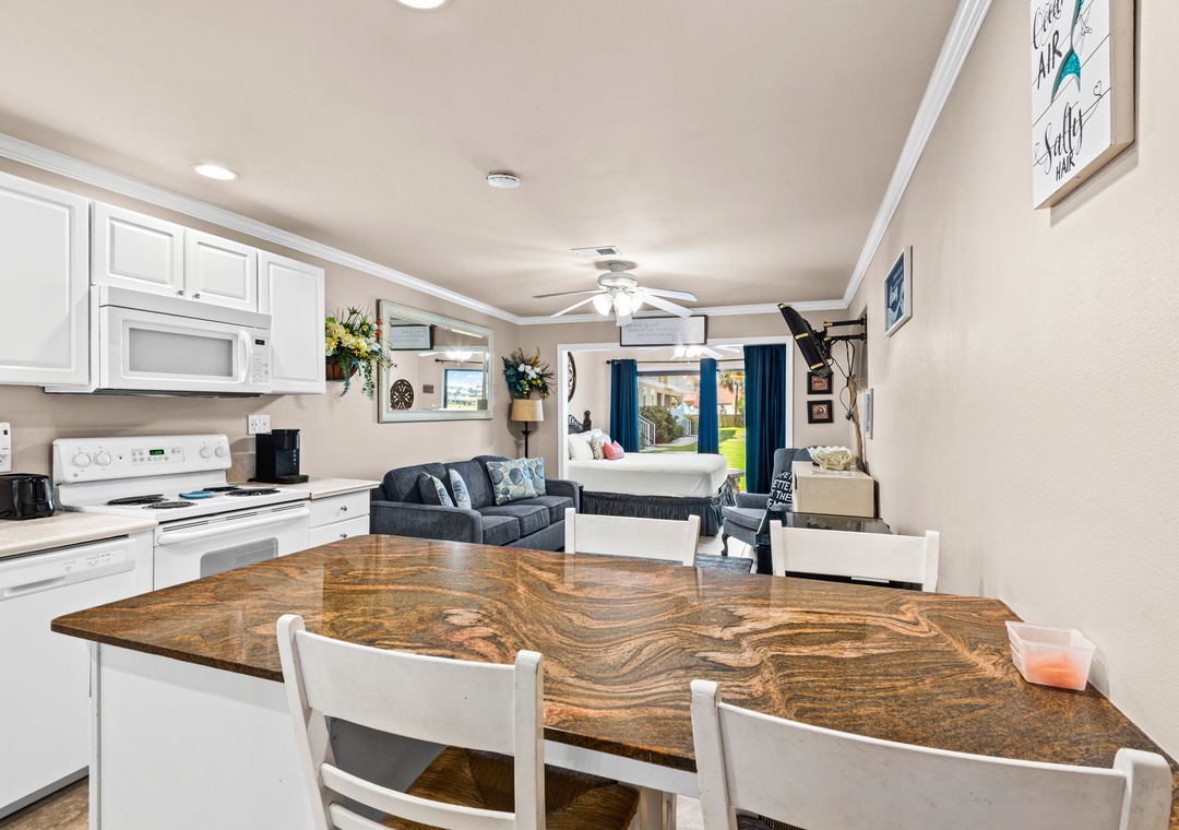 Dining and kitchen space