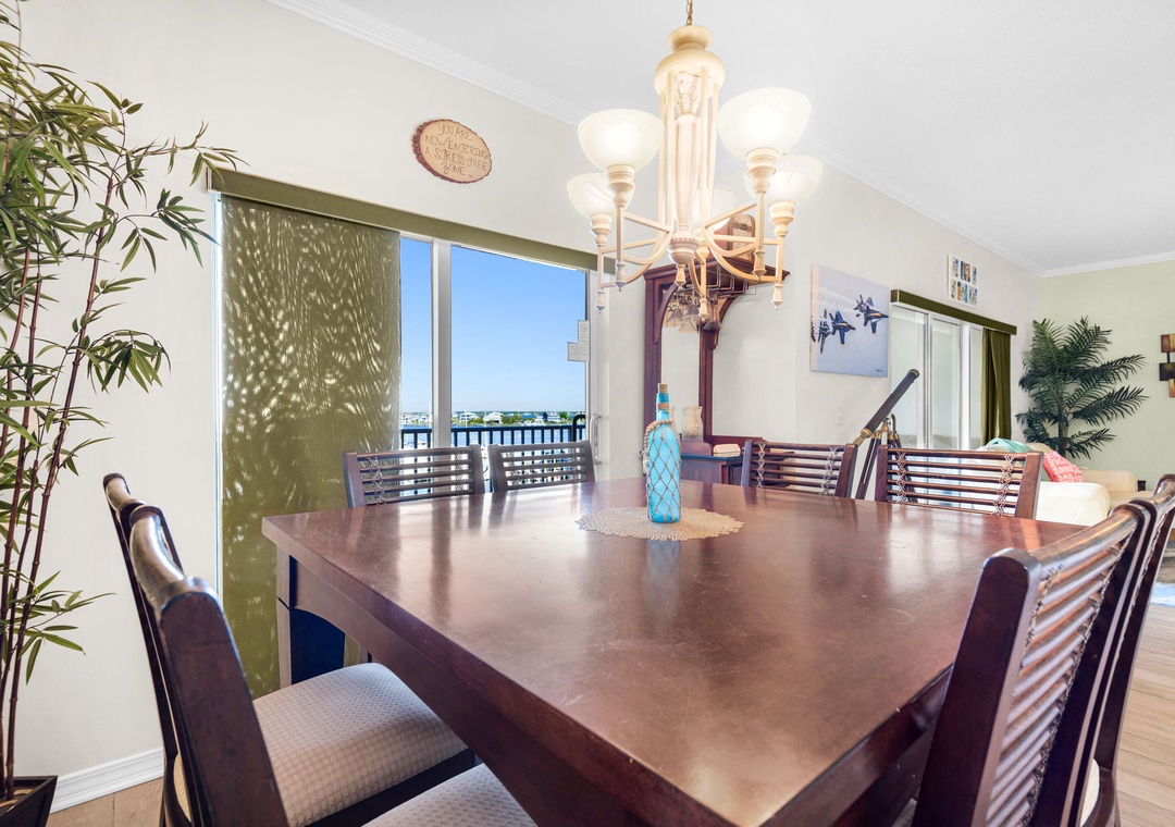 Dining table with a view