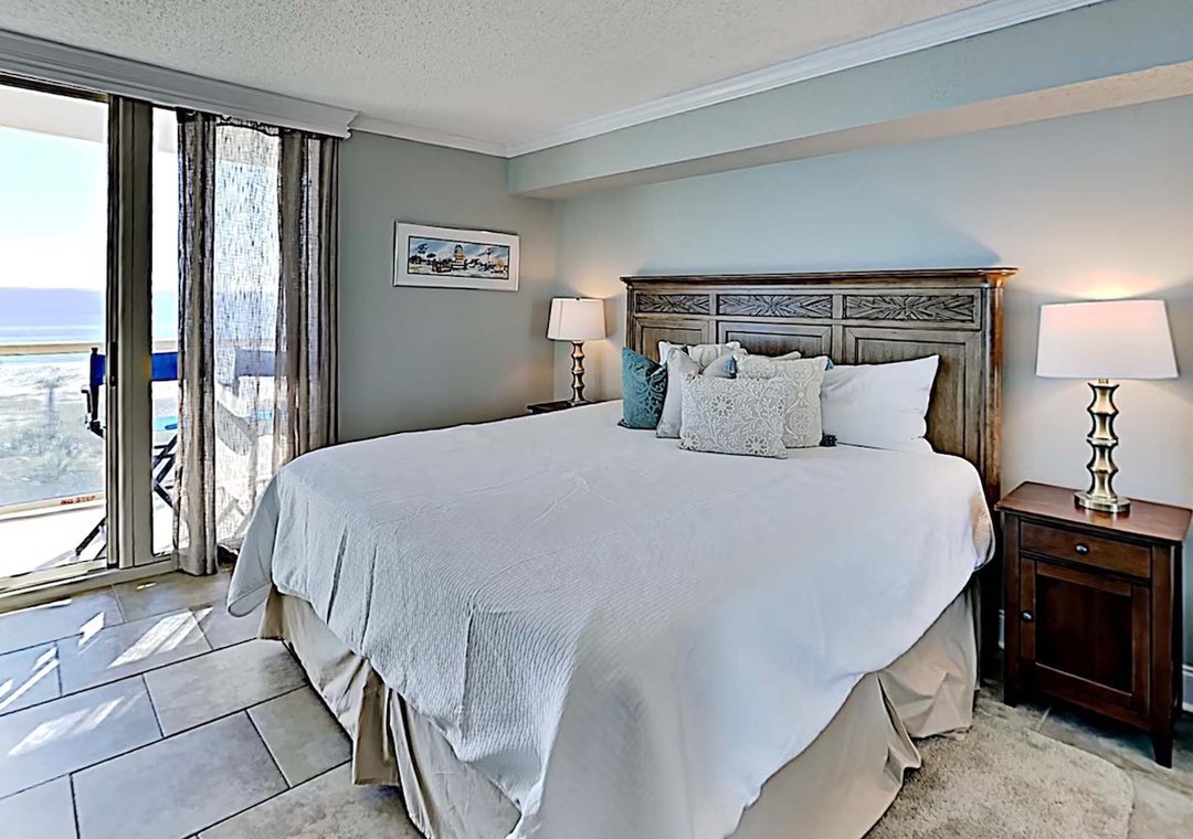 Primary bedroom with king bed