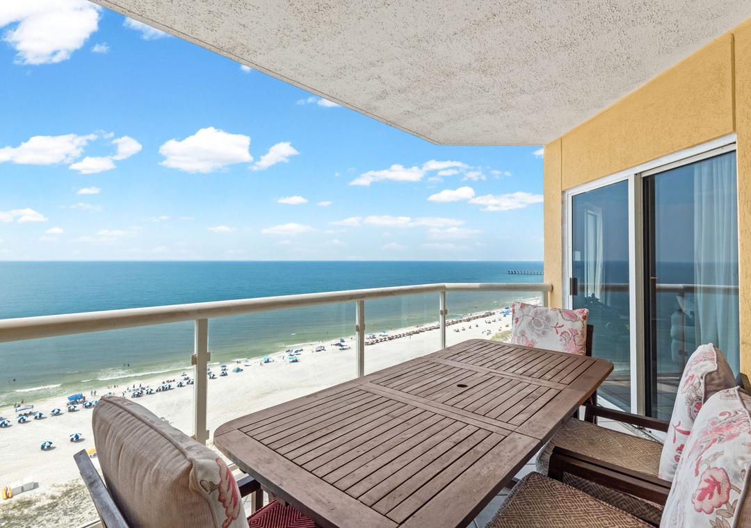 Dine al fresco on the private balcony