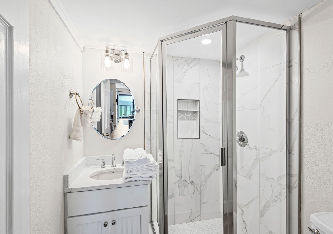 Guest bathroom with walk-in shower