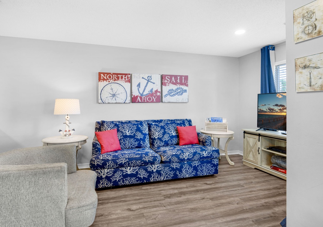 Living room with sleeper sofa