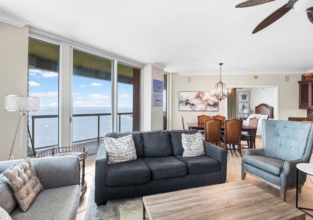 Living room with balcony access