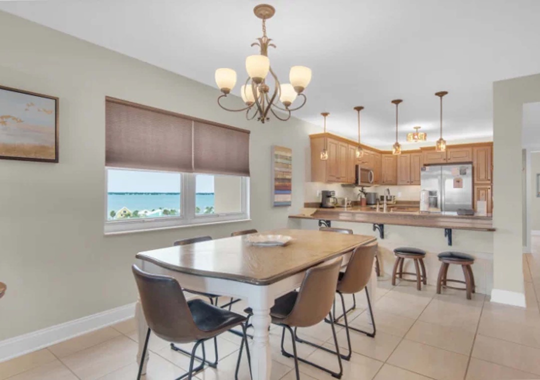 Dining area and kitchen