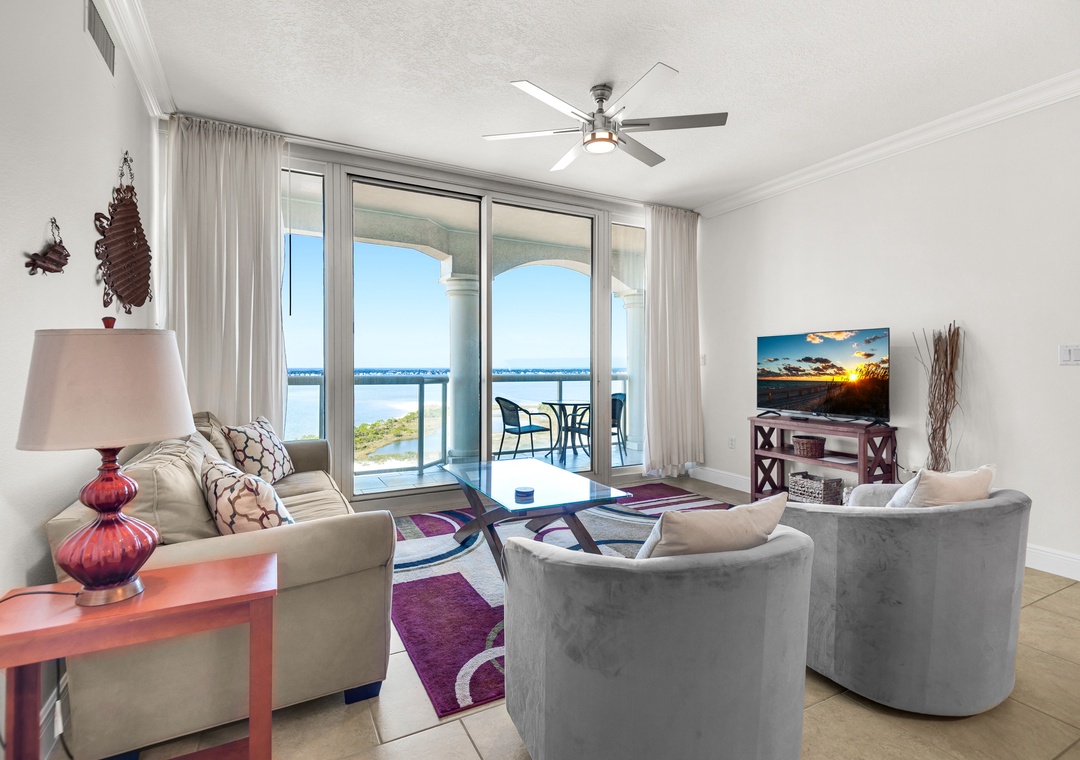 Living room with balcony access