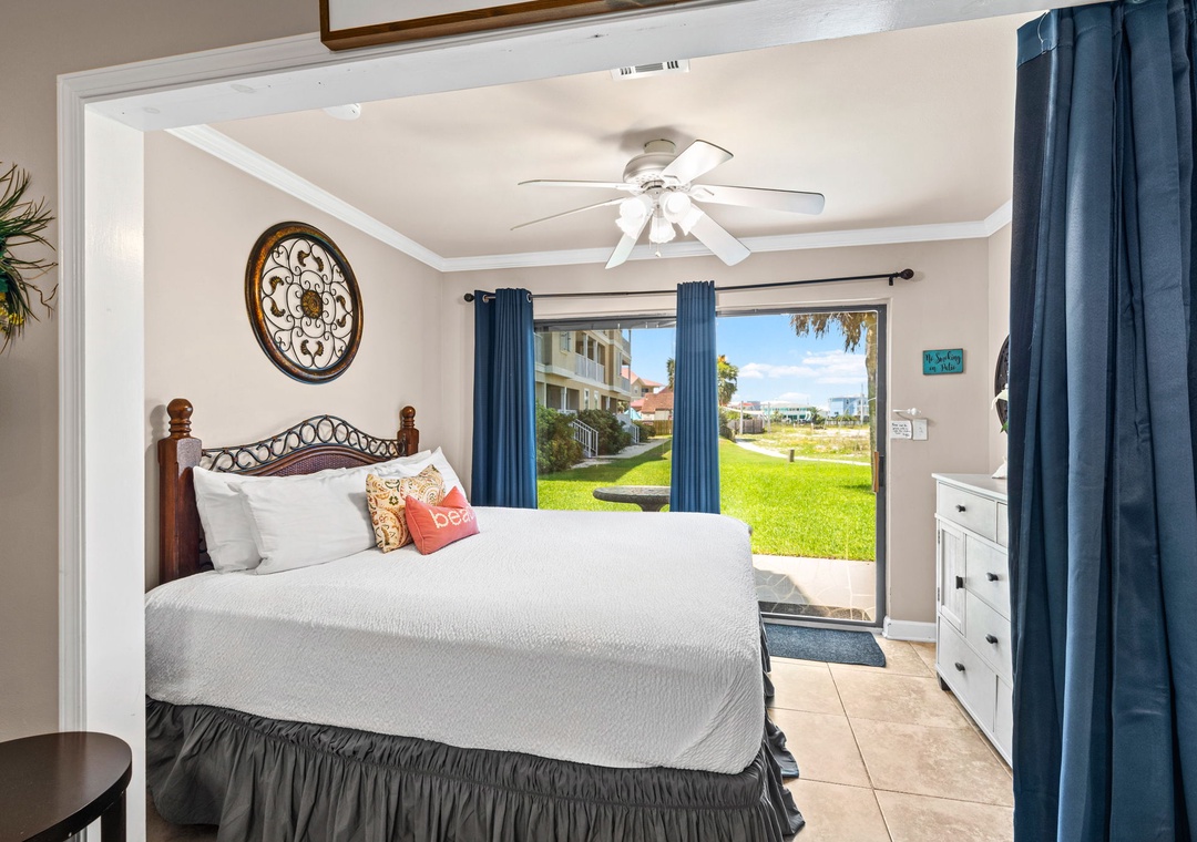 Sleeping area with king bed