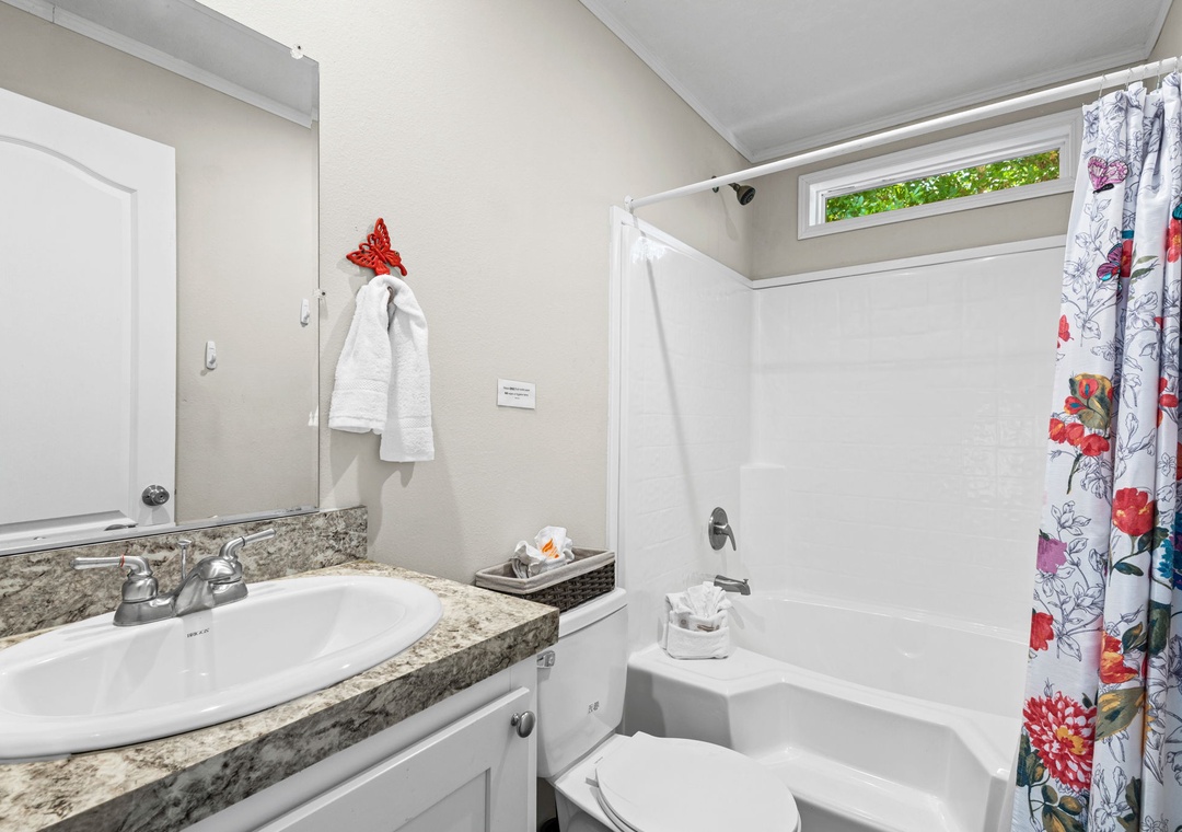 Guest bathroom with shower/tub combo