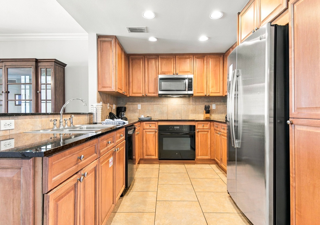 Kitchen with stainless steel appliances