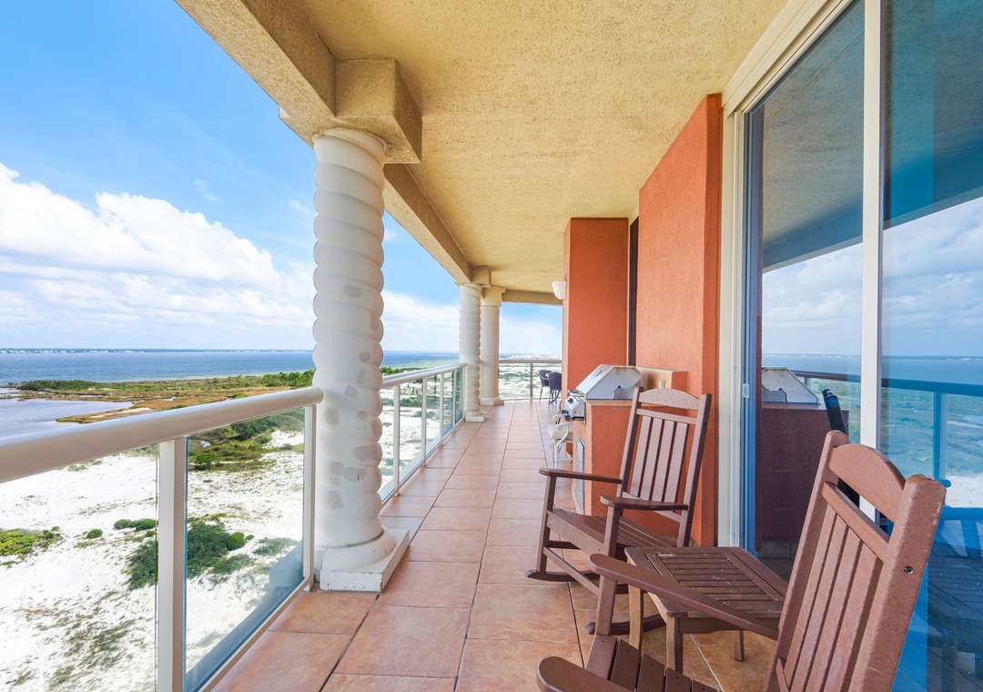 Rocking chairs on the balcony