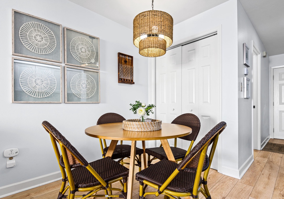 Enjoy a meal at the dining table