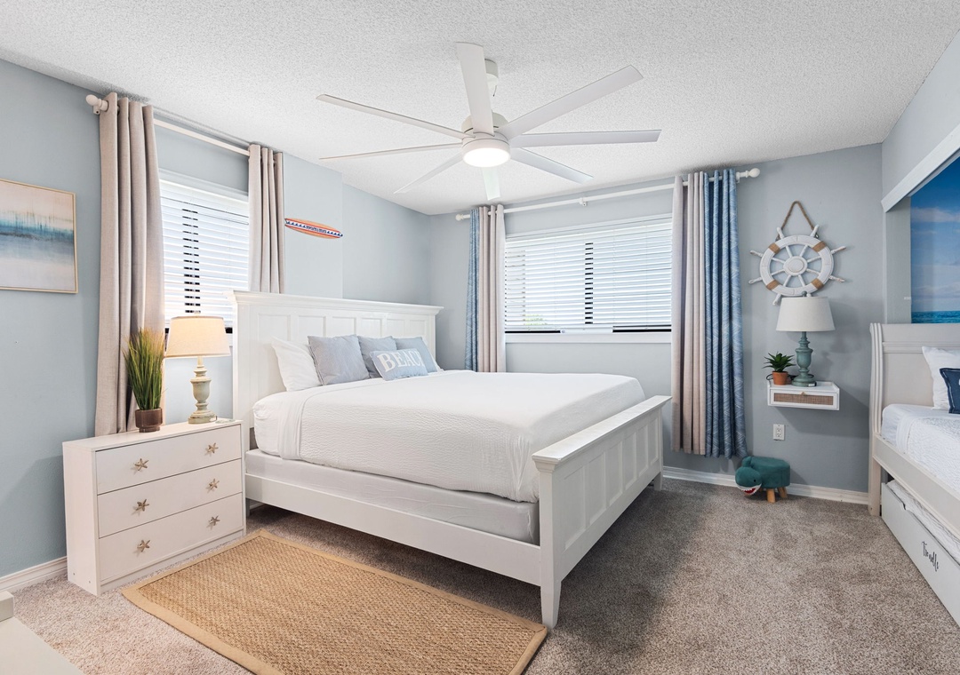 Master Bedroom with King Bed + Twin with Twin Trundle