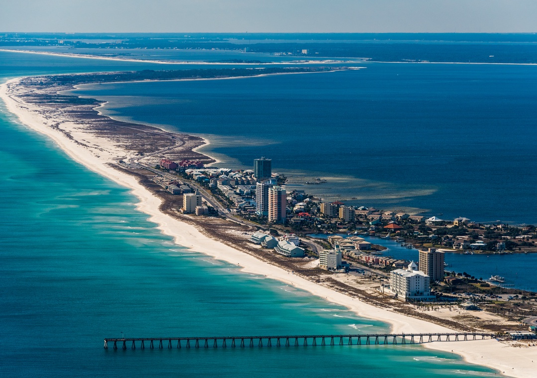 Pensacola Beach aerial view