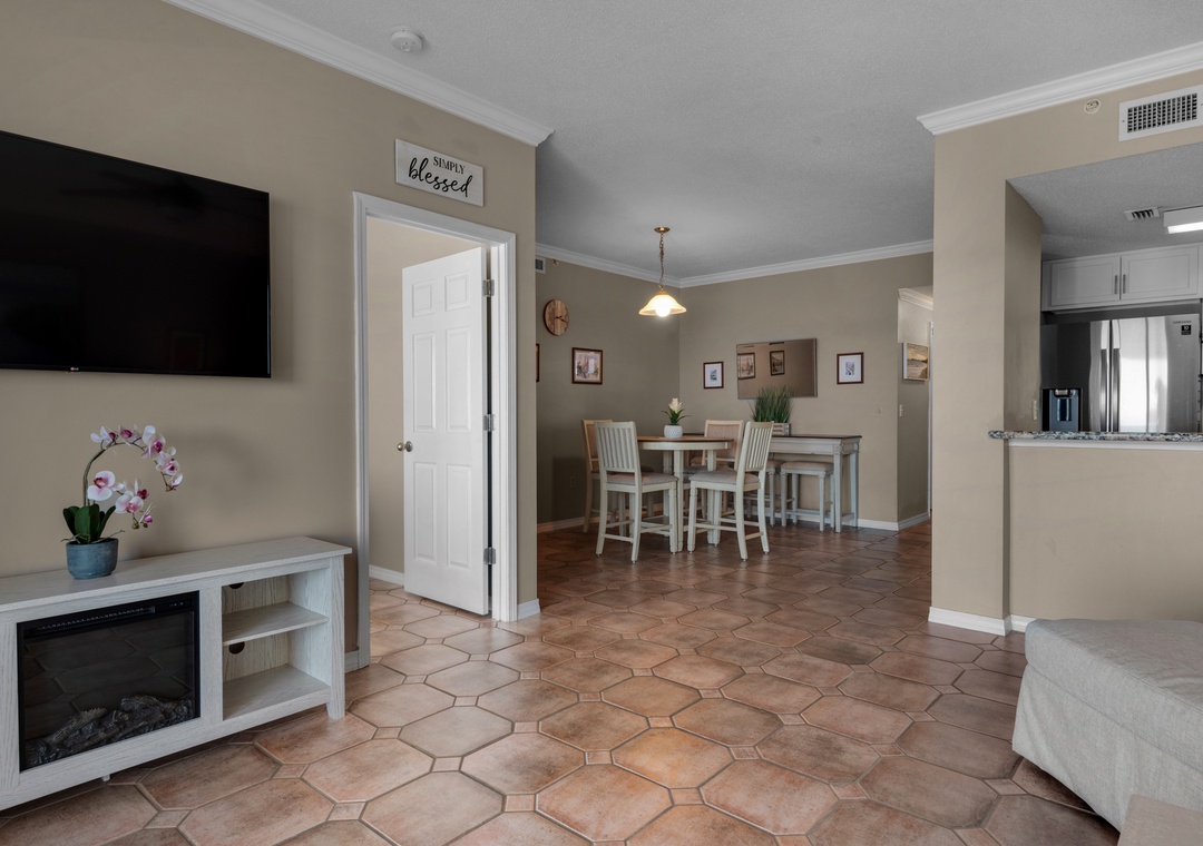 Living room to dining view