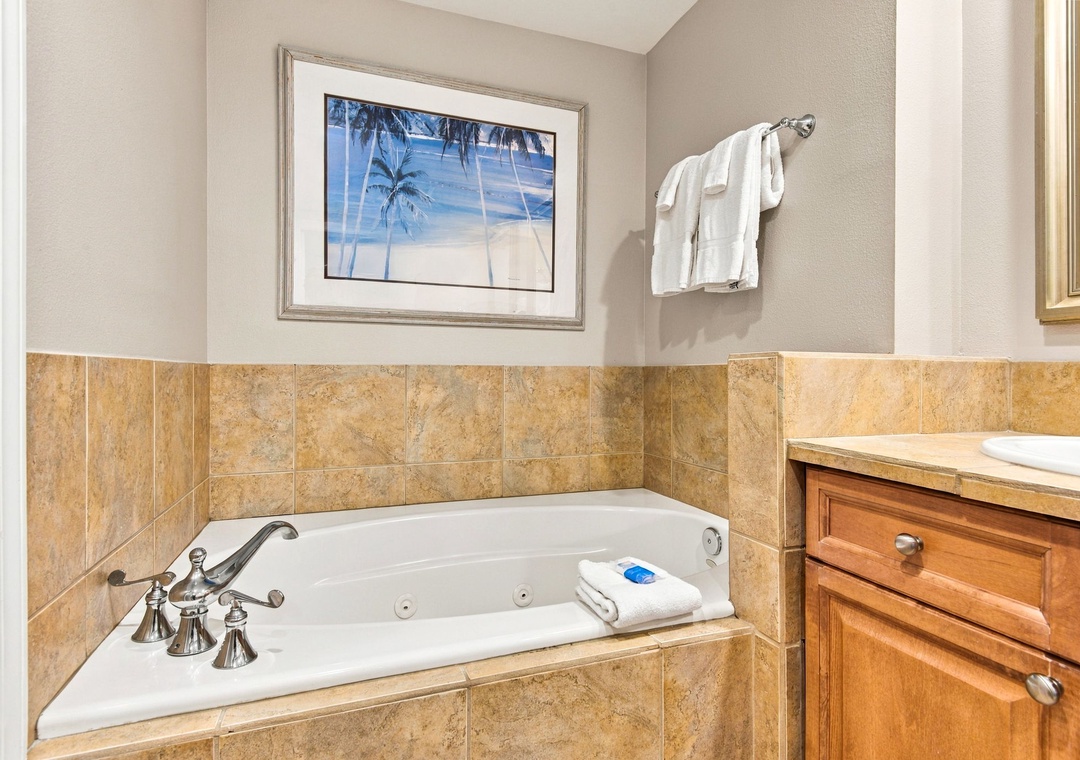 Primary bathroom with jetted tub