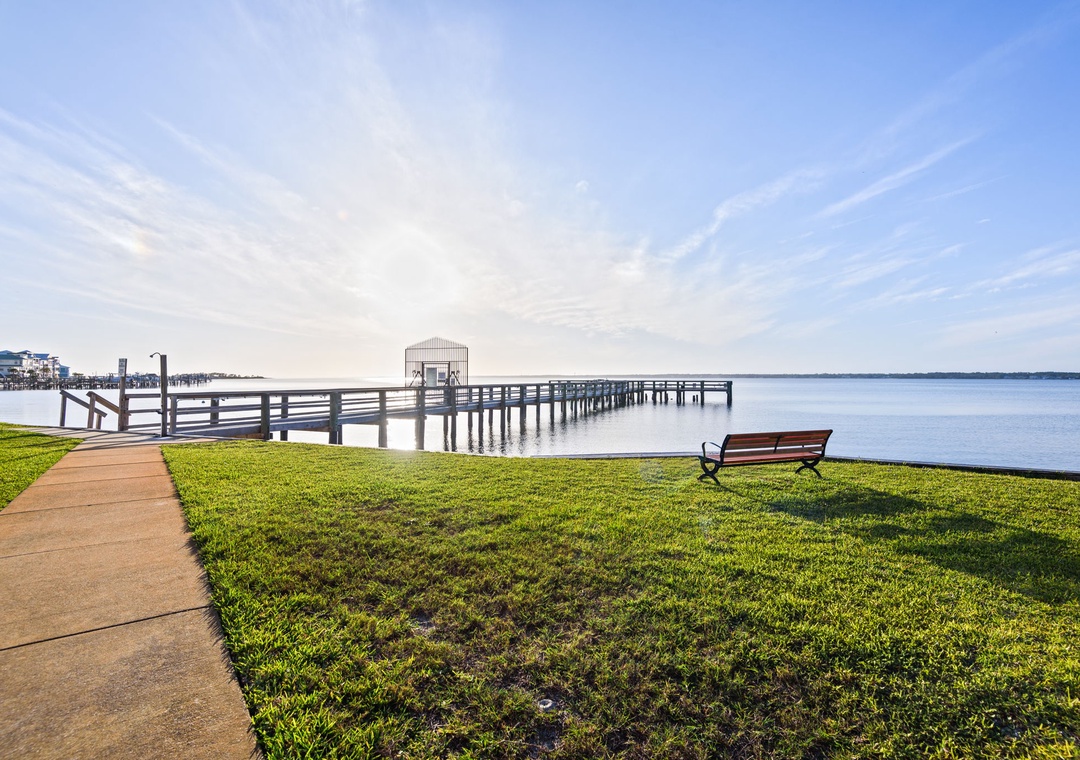 Relax on the bench by the Sound