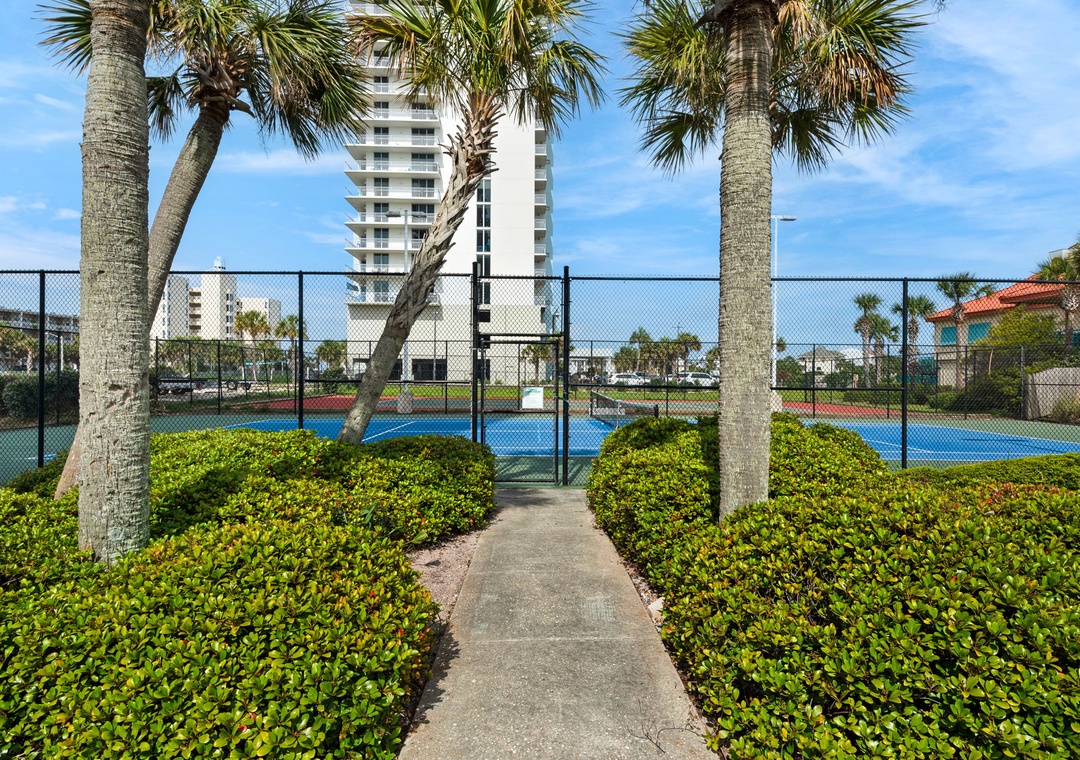 Walkway to the tennis court